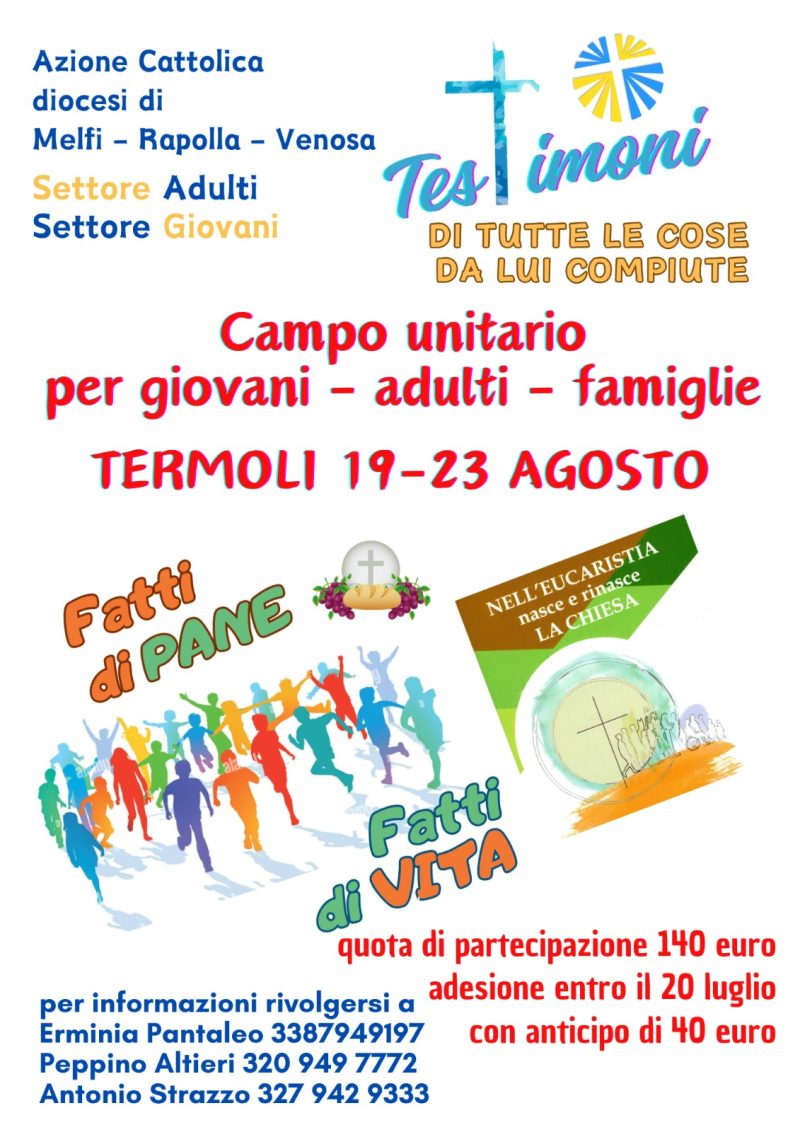 Campo unitario per giovani, adulti e famiglie di AC(Termoli, 19-23 agosto)