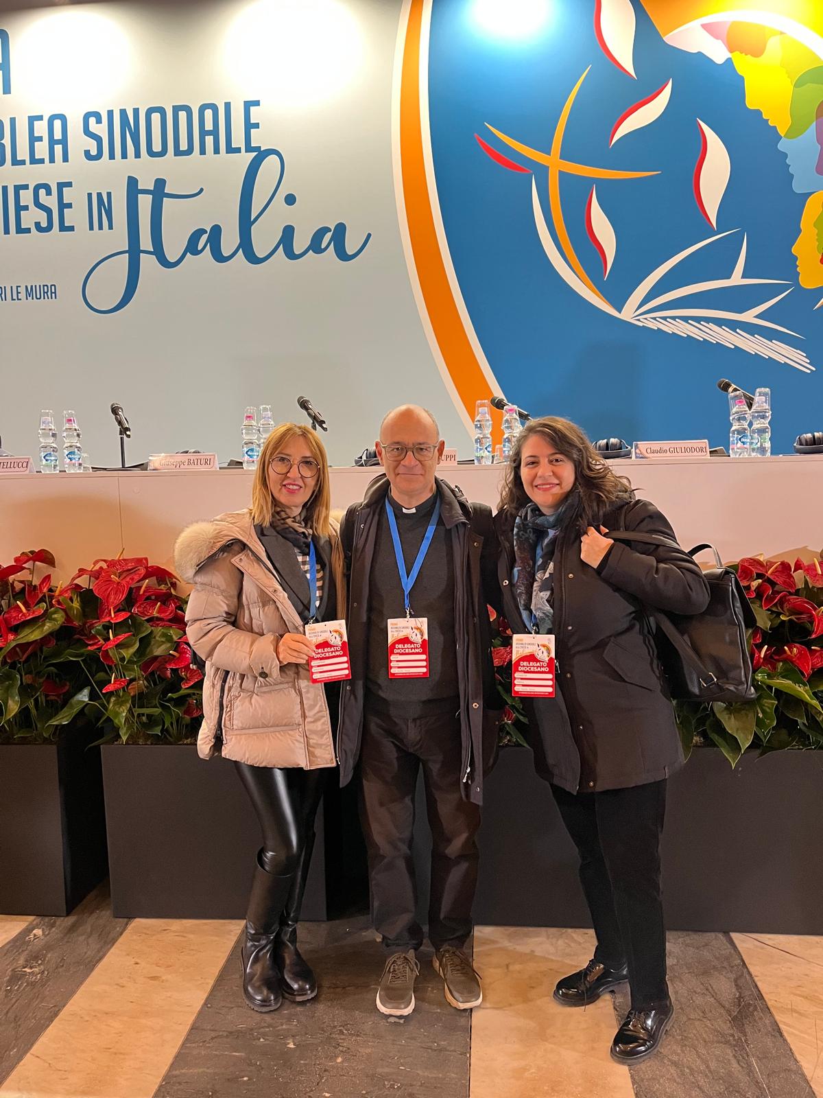 I delegati diocesani don Mauro Gallo, Donatina Allamprese, Teresa Sperduto